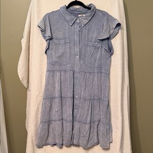 JODIFL Light Blue Ruffled Mini Dress